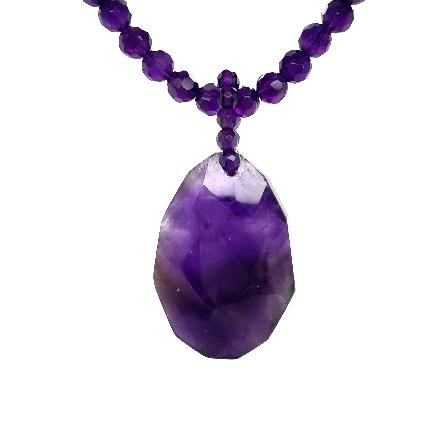 14K Yellow Gold Estate 18inch Faceted Amethyst ...