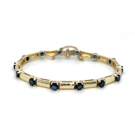 14K Yellow Gold Estate Sapphire and Bar 7inch B...