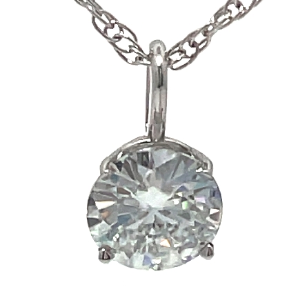 10K and 14K White Gold Estate 4 Prong Pendant w...