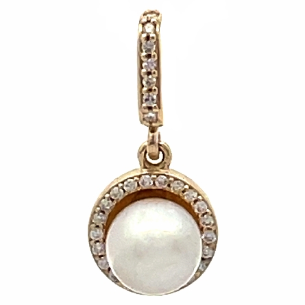 14K Yellow Gold Estate Cultured Pearl and Halo ...