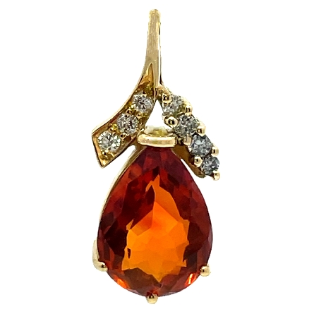 18K Yellow Gold Estate Pear Shaped Citrine Pend...