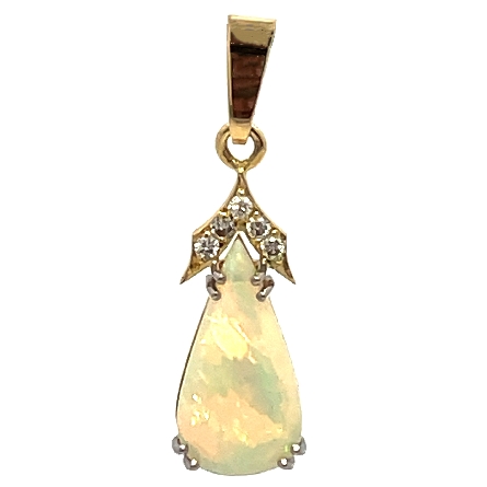 18K Yellow Gold Estate Pear Shaped Opal Pendant...