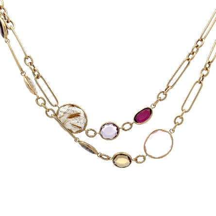 14K Yellow Gold Estate Rutilated Quartz; Tourma...