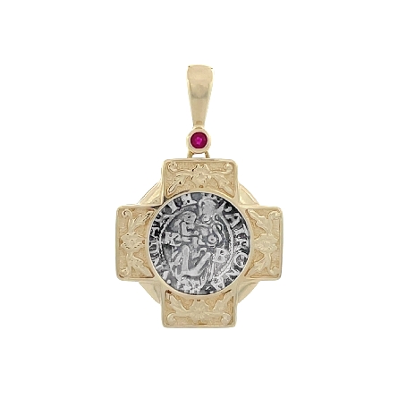 14K Yellow Gold and Sterling Silver Estate Ruby...