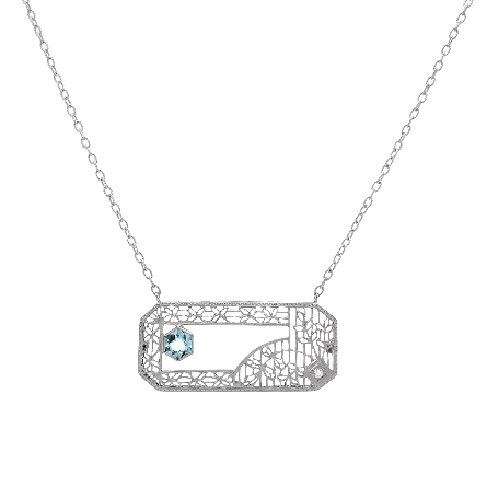 14K and 18K White Gold Estate Aquamarine Filigr...