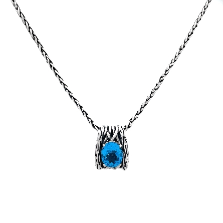 Sterling Silver Estate Effy Blue Topaz Pendant ...