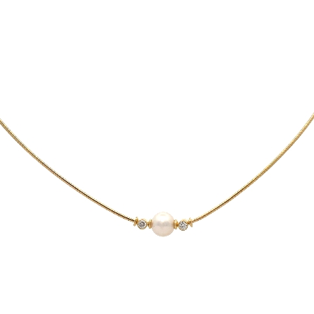 18K Yellow Gold Estate 17inch Mikimoto Akoya Pe...