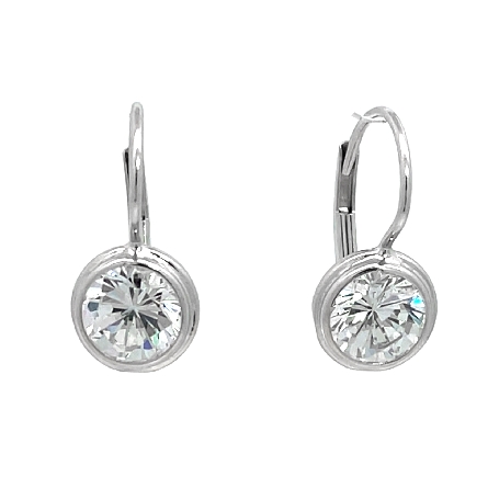 14K White Gold Estate Cubic Zirconia Bezel Set ...