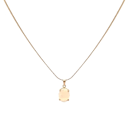 14K Yellow Gold Estate Opal 4Prong Pendant and ...