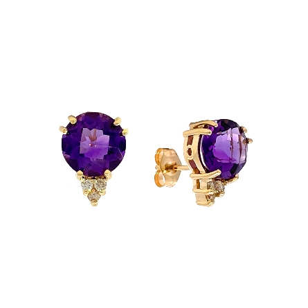 14K Yellow Gold Estate Amethyst Fashion Prong S...