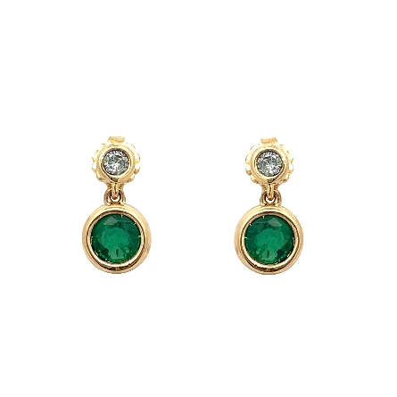 14K Yellow Gold Estate Dangle Bezel Set Earring...