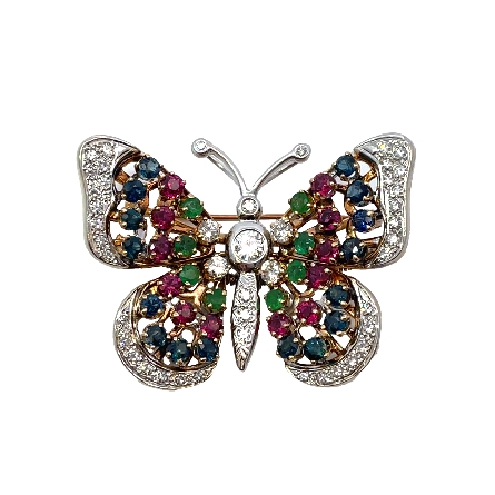 14K White and Yellow Gold Estate Ruby; Sapphire...