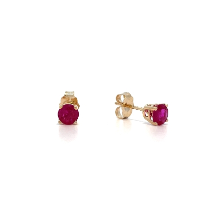 14K Yellow Gold Estate Ruby 4Prong Stud Earring...
