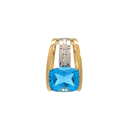 14K Yellow and White Gold Estate Blue Topaz Cha...