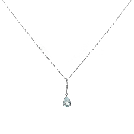 14K White Gold Estate Pear Shape Aquamarine Dro...