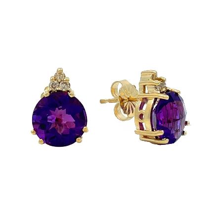 14K Yellow Gold Estate Fashion Stud Earrings w/...