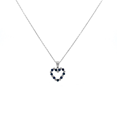 14K White Gold Estate 18inch Alternating Sapphi...