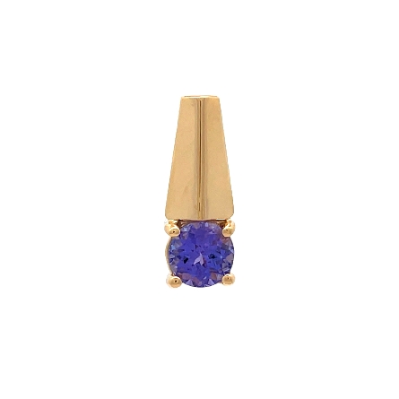 14K Yellow Estate Round Tanzanite Prong Set Tap...