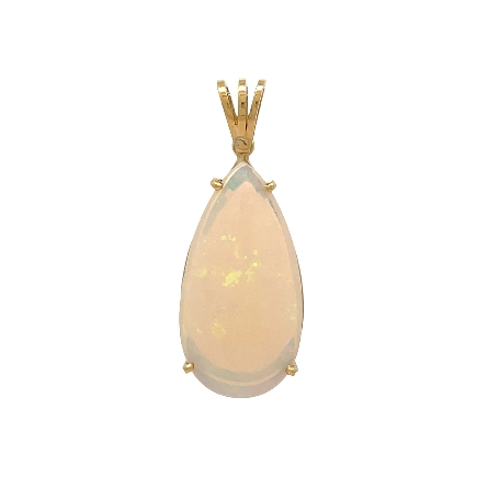14K Yellow Gold Estate Opal Teardrop Pendant 2....