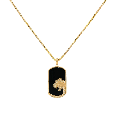 14K Yellow Gold Estate Effy Onyx Panther DogTag...