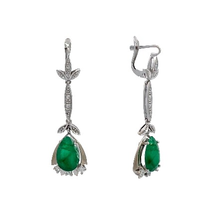 /home/earthtreasures/catalog.shopearthtreasures.com/imagedumplarge/EARTH_U4-20338.jpg 18K White Gold Emerald Pear Shaped Fashion Drop...