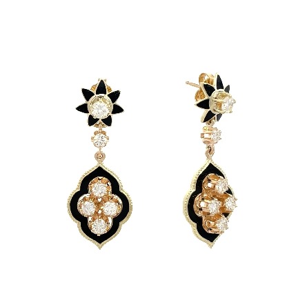 /home/earthtreasures/catalog.shopearthtreasures.com/imagedumplarge/EARTH_U4-20339.jpg 14K Yellow Gold Estate Black Enamel Dangle Earr...