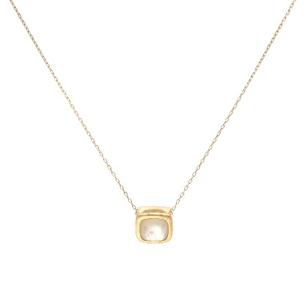 14K Yellow Gold Estate Mother Of Pearl Square B...