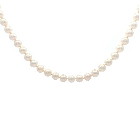 14K White Gold Estate Akoya Cultured Pearl Neck...