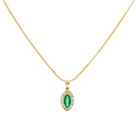 /home/earthtreasures/catalog.shopearthtreasures.com/imagedumplarge/EARTH_U4-20417.jpg 14K Yellow Gold Estate Marquise Emerald Halo Pe...