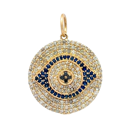 /home/earthtreasures/catalog.shopearthtreasures.com/imagedumplarge/EARTH_U4-20419.jpg 14K Yellow Gold Estate Sapphire Pave Evil Eye D...