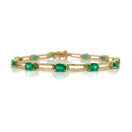 /home/earthtreasures/catalog.shopearthtreasures.com/imagedumplarge/EARTH_U4-20486.jpg 14K Yellow Gold Estate 7.25inch Emerald Split B...