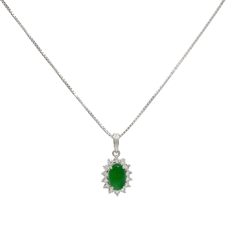 /home/earthtreasures/catalog.shopearthtreasures.com/imagedumplarge/EARTH_U4-20512.jpg 18K White Gold Estate Jadite Halo Necklace w/Di...