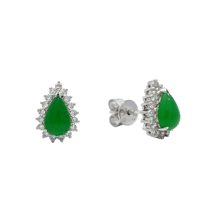 /home/earthtreasures/catalog.shopearthtreasures.com/imagedumplarge/EARTH_U4-20514.jpg 18K White Gold Estate Jadite Teardrop Halo Stud...