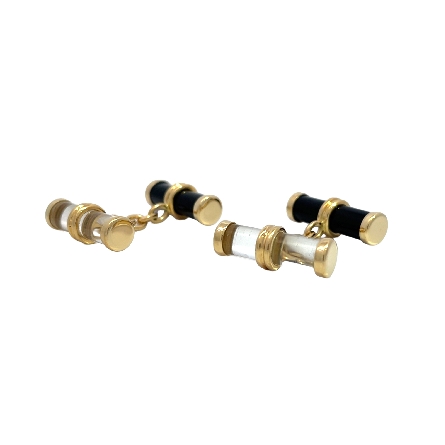 /home/earthtreasures/catalog.shopearthtreasures.com/imagedumplarge/EARTH_U4-20529.jpg 18K Yellow Gold Estate Onyx and Quartz Bar Cuff...