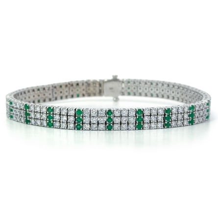 /home/earthtreasures/catalog.shopearthtreasures.com/imagedumplarge/EARTH_U4-20576.jpg 14K White Gold Estate 3Row Tennis Bracelet w/60...