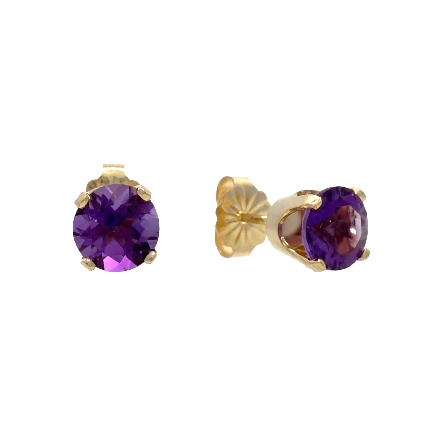 /home/earthtreasures/catalog.shopearthtreasures.com/imagedumplarge/EARTH_U4-20629.jpg 14K Yellow Gold Estate Amethyst Round Stud 4Pro...