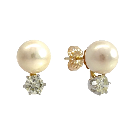 /home/earthtreasures/catalog.shopearthtreasures.com/imagedumplarge/EARTH_U4-20630.jpg 14K Yellow Gold  Estate Cultured Pearl 2Stone S...