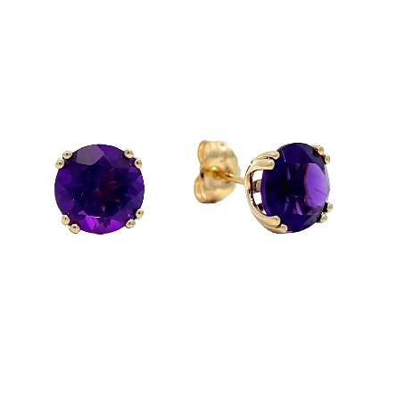 /home/earthtreasures/catalog.shopearthtreasures.com/imagedumplarge/EARTH_U4-20773.jpg 14K Yellow Gold Estate Amethyst Round 4Prong St...