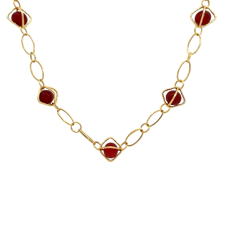 /home/earthtreasures/catalog.shopearthtreasures.com/imagedumplarge/EARTH_U4-20785.jpg 14K Yellow Gold Estate Carnelian Oval Link Bead...