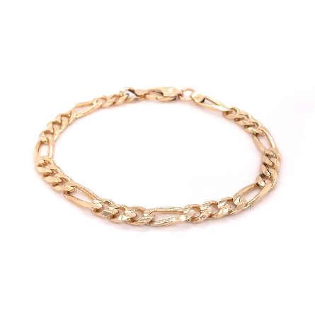14K Yellow Gold Estate 8.25 inch Figaro Link Br...
