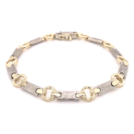 14K Yellow and White Gold Estate 7.25inch Bar L...