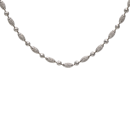 14K White Gold Estate 20inch Faceted Bead Chain...