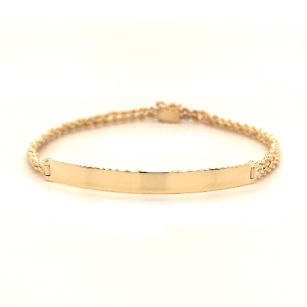 14K Yellow Gold Estate 7inch Double Rope ID Bra...