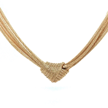14K Yellow Gold Estate Multi Strand Knot 16.5inch Necklace 29.0dwt