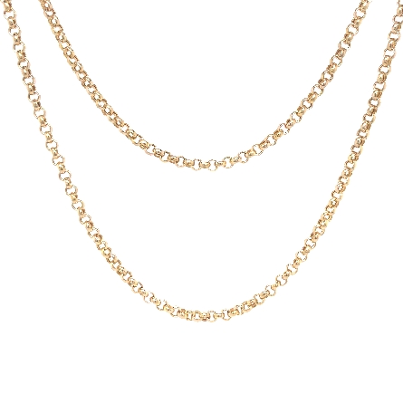 14K Yellow Gold Estate 28inch 2.50mm Round Rolo Chain 3.60dwt