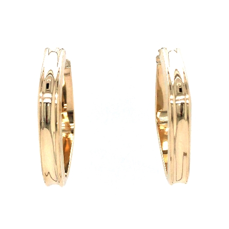 14K Yellow Gold Estate Square 1.25inch Hoop Ear...