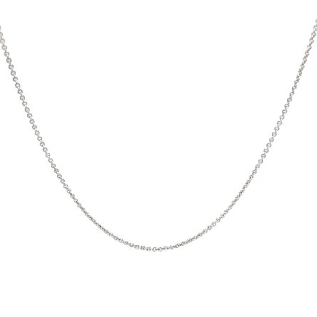 14K White Gold Estate 16inch Thin Cable Chain N...