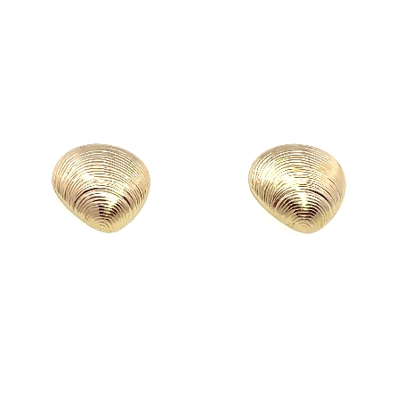 14K Yellow Gold Estate Clam Earrings .6dwt 