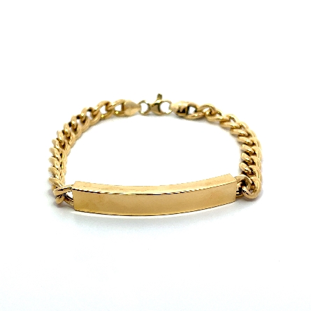 18K Yellow Gold Estate Semi Solid Curb Link 8in...