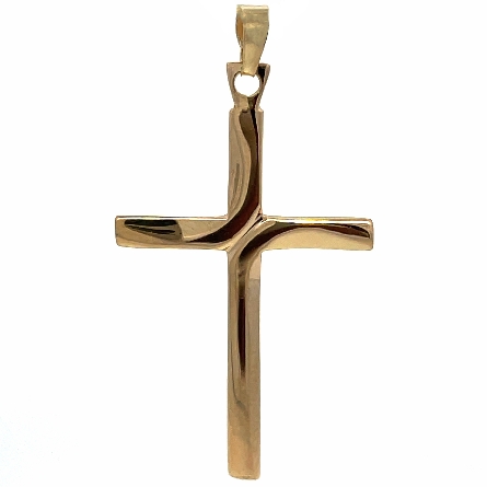 14K Yellow Gold Estate Polished Bypass Cross 1....